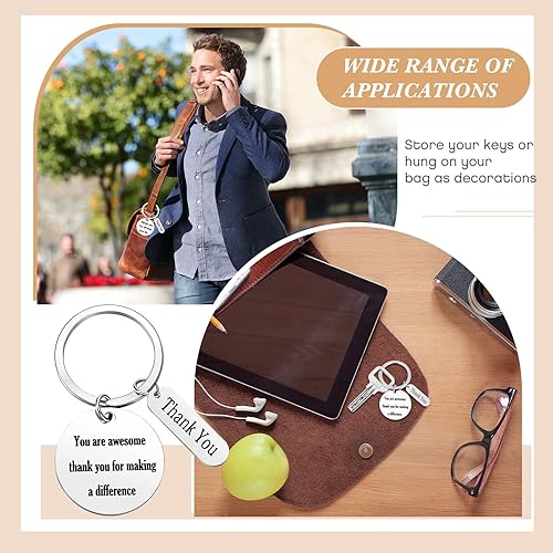 Miniatura 5 de Yinkin 72 piezas de regalo de agradecimiento a los empleados a granel para empleados regalos de agradecimiento llaveros con bolsas para graduación