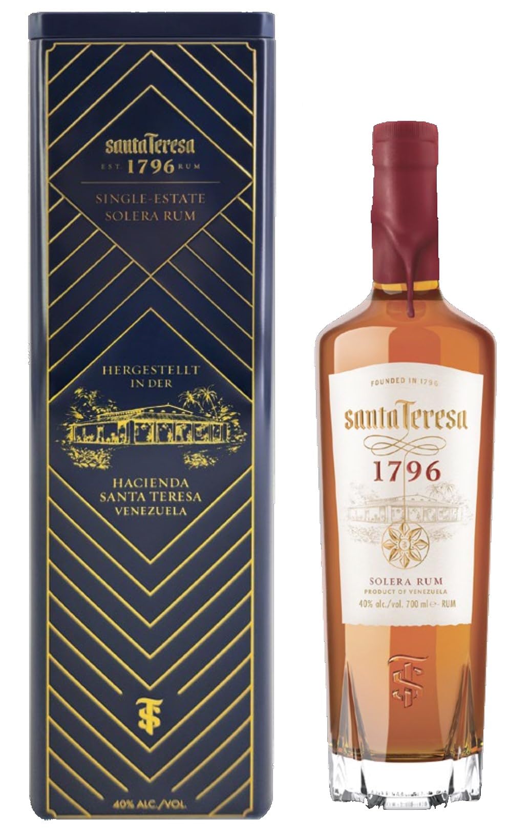 Santa Teresa 1796 Rum Limitierte Premium-Metall-Geschenkbox (1 x 0.7l)