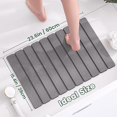 Miniatura 2 de Tapete de baño de piedra, tapete de ducha de tierra de diatomeas antideslizante, de secado rápido, tapete de secado para baño/cocina