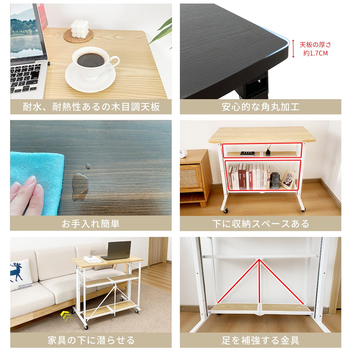 Amazon | RAKU スタンディングデスク 昇降式 折り畳み式 高さ8段階