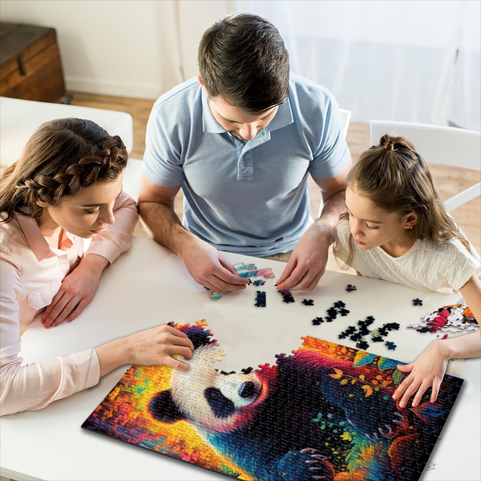 Cuteefun Panda Holzpuzzle Für Erwachsene – Einzigartige Tierformen, 20 Versteckte Panda-Teile, 200 Teile