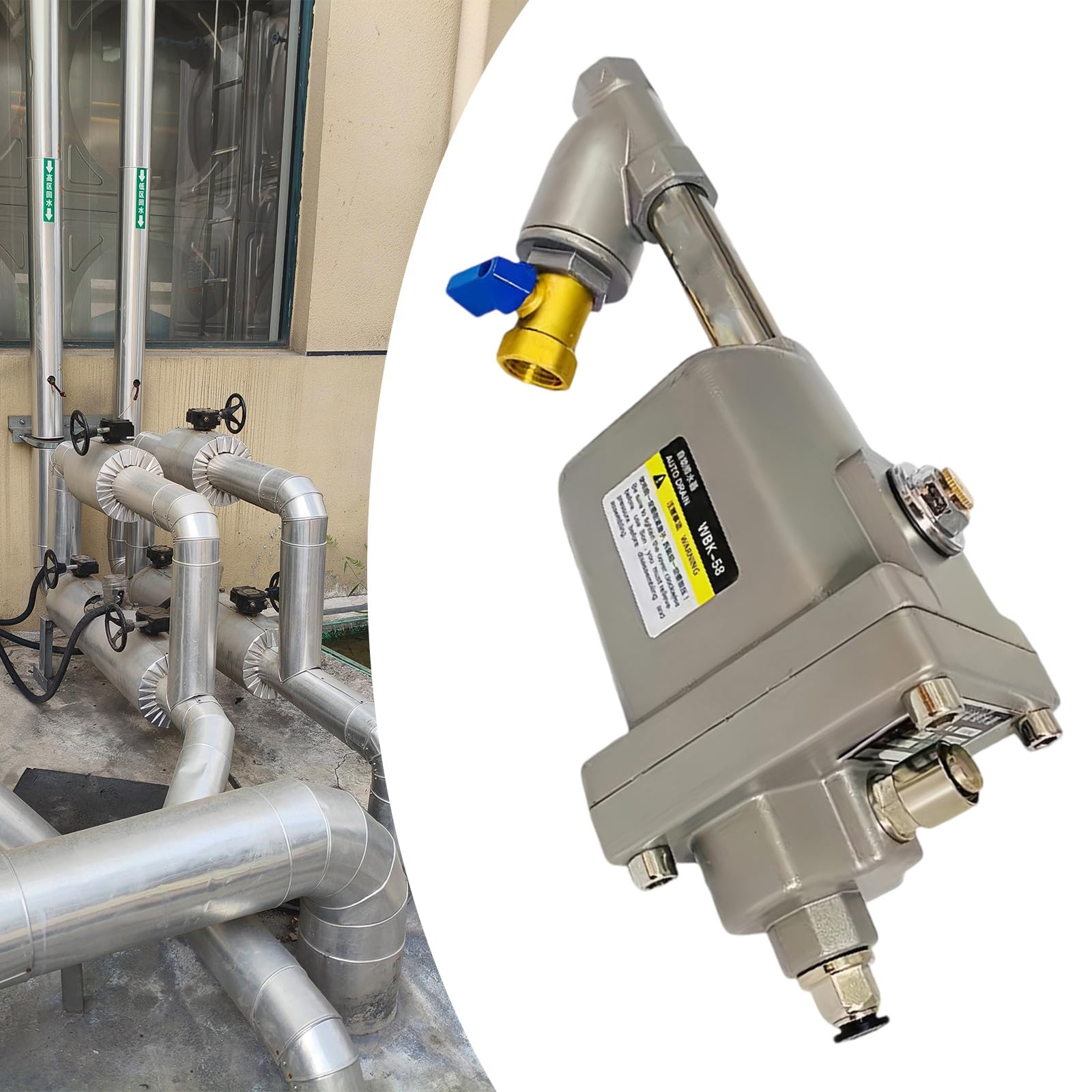Valvole di scarico dell'acqua del compressore d'aria di dovere 680kgh Capacità Doppio Filtro Design Rilascio Veloce Adatto per Tubi Serbatoi Umidificatore Struttura Aria
