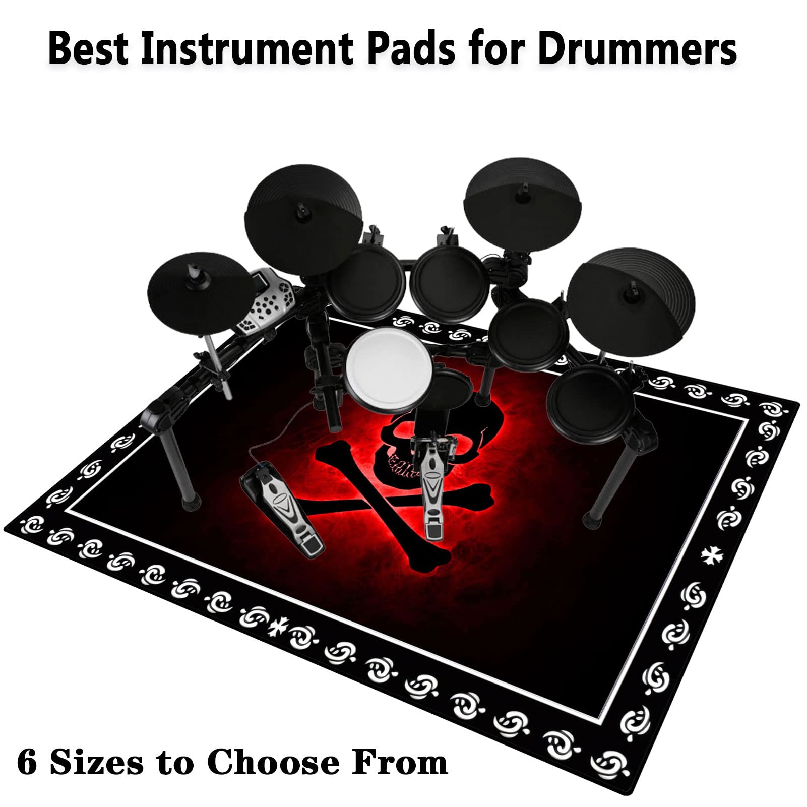 EYZO Tappeto per Batteria Tappetino per Batteria Drum Tappeto Insonorizzato per Batterie elettroniche Rullante Acustica Snare Drum Grancassa Strumenti Musicali Coperta Antiscivolo, 160CMx100CM