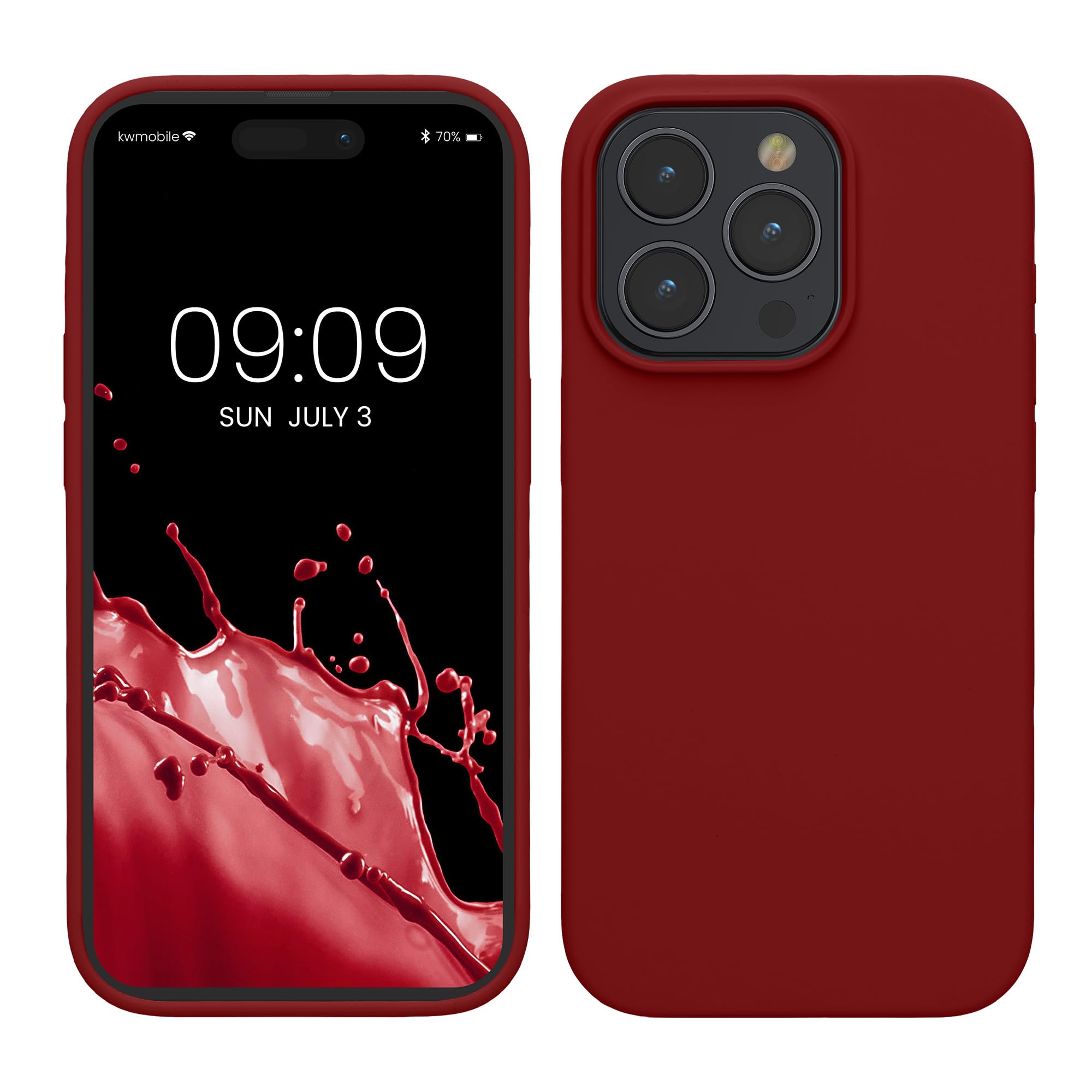 kwmobile Case for iPhone 15 Pro Max Case - Soft TPU Silicone Cover - Rhubarb Red