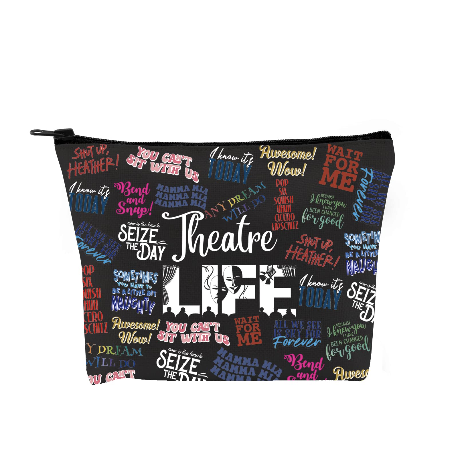 JTOUK Theatre Life Gift Theatre Life Makeup Bag Drama Actor Actress Stage Performer Musical Artist Gift Zipper Pouch Gift for Theatre Lovers (Theatre Life Bag EU)