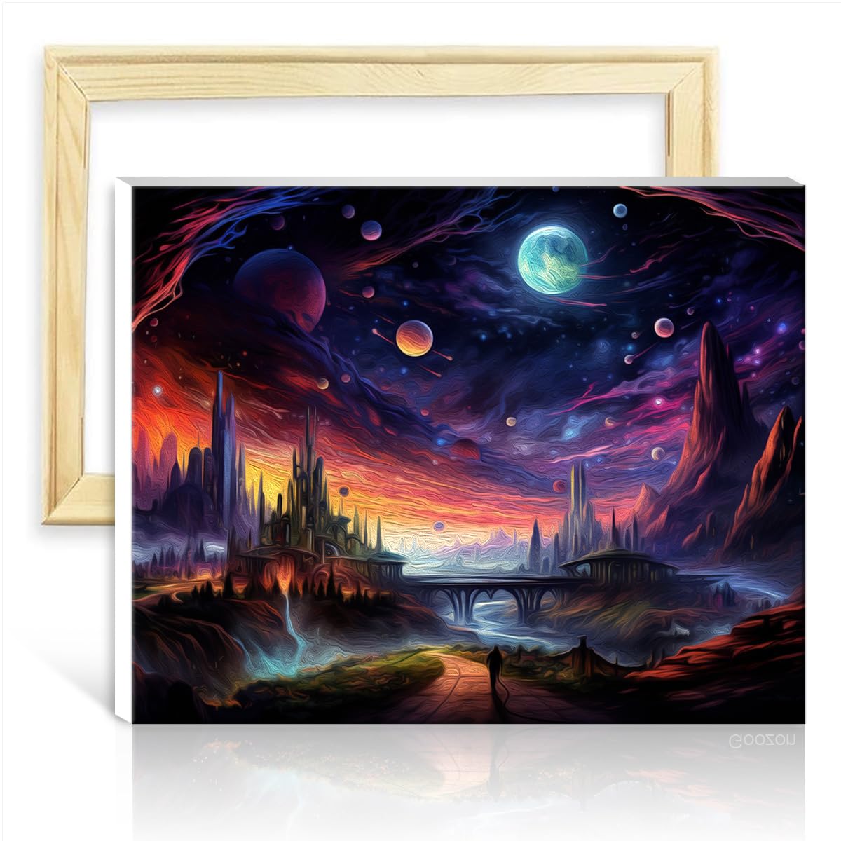 TANGFEIY On Canvas Painting by Numbers Landscape Canvas DIY Oil Painting Adults with Brushes and Acrylic Pigment on Creative Style Arts Crafts DIY Frame(30x40cm)