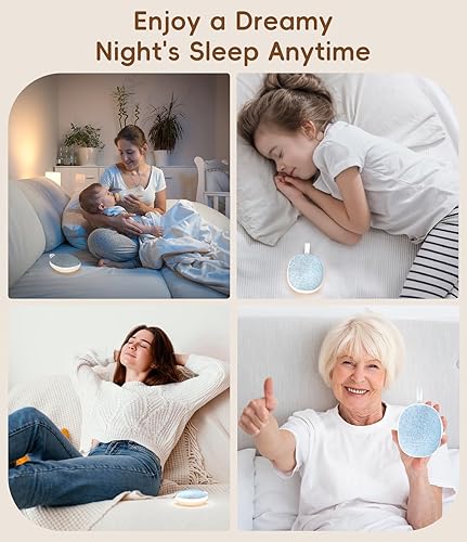Miniatura 7 de Máquina portátil de sonido de ruido blanco calmante para dormir para bebé, altavoz Bluetooth, batería recargable, temporizador de 4 velocidades, 6