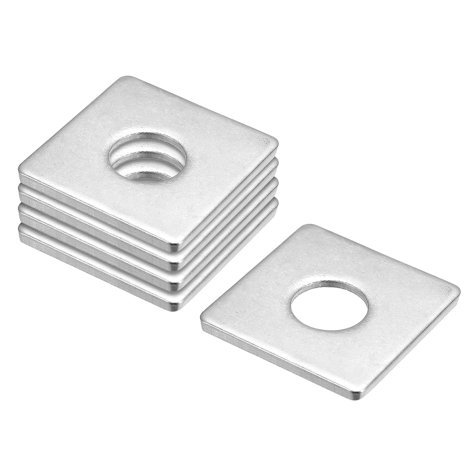 sourcing map Square Washer, 5pcs M12x40x40x4mm 304 Stainless Steel Square Plate Washers Flat Pad Spacer Gasket for Hardware Fastener