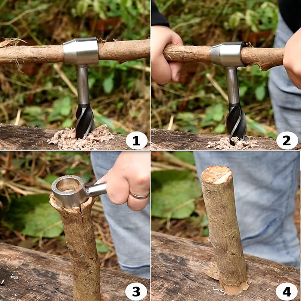 Taladro de Tornillo Manual Herramienta de Supervivencia Multi-Uso Bushcraft Settler Llave Al Aire Libre Escocés Ojo Madera Clavo