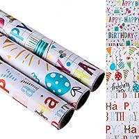 Vista 8 de Miss DuiDui Papel de regalo de cumpleaños, mini rollo, 17 pulgadas x 32.8 pies, diseño decorativo con papel de regalo con patrón de fiesta