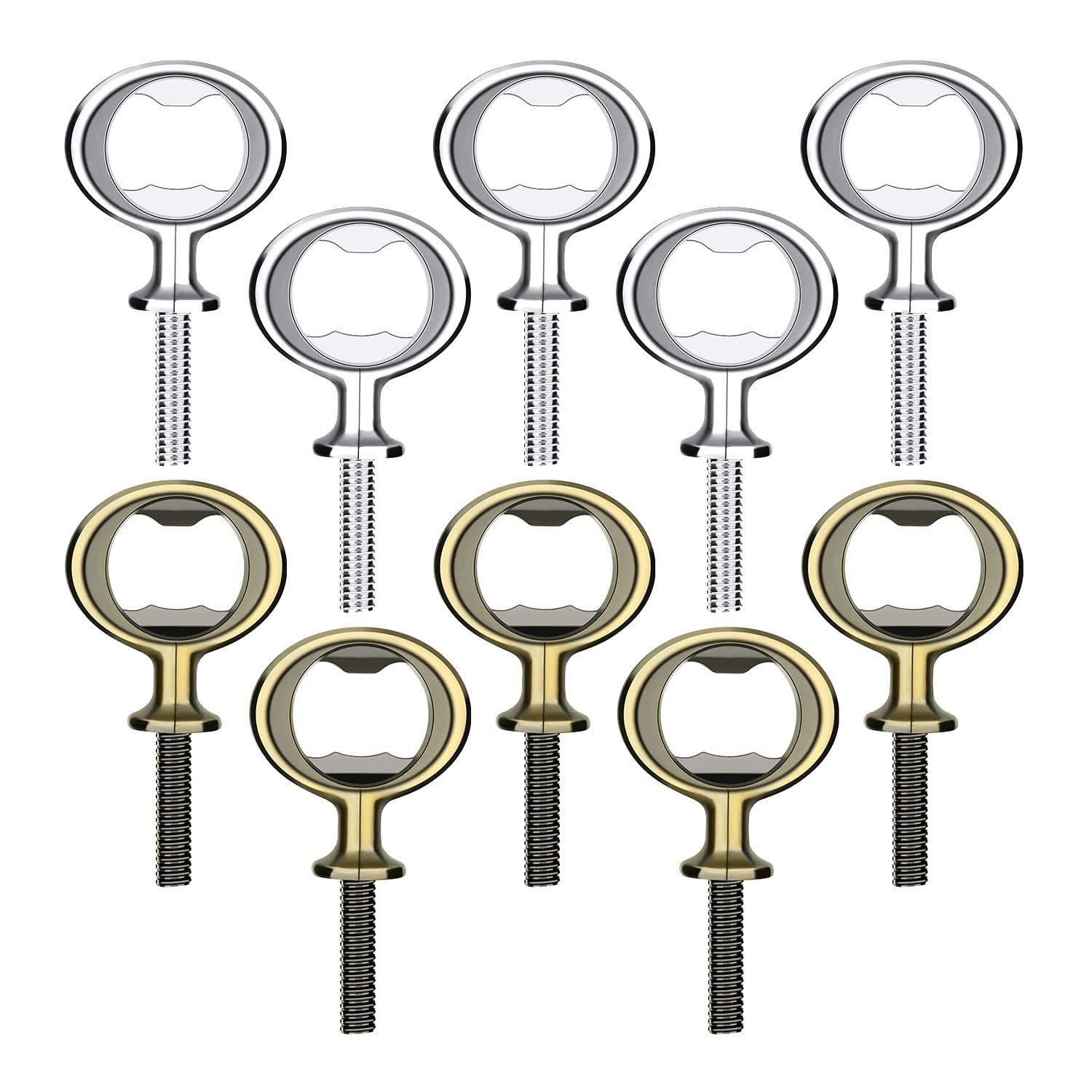 CTRLZS 10Pcs Blank DIY Beer Bottle Opener Flat Bottle Opener Stainless Steel Inserts Kit Beer Opener Hardware