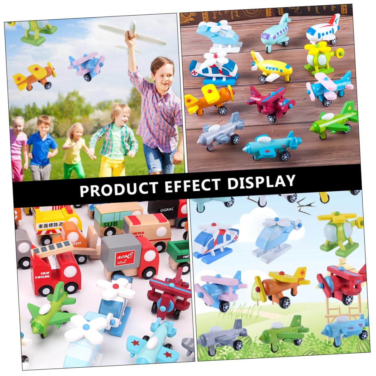 Abaodam Giocattolo Colorato 12 Pezzi Aereo per Ragazzo Ragazza Mini in Materiale Sintetico senza Sbavature, per Esercitare Abilità di Presa e Apprendimento Precoce