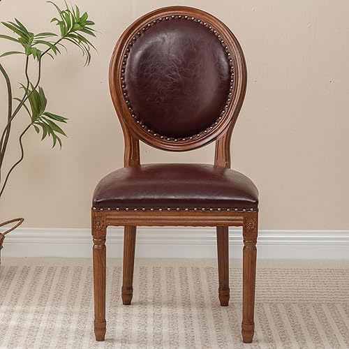 Sillas de comedor de madera para casa de campo, sillas de cocina estilo país francés, silla vintage para sala de estar con respaldo redondo, silla