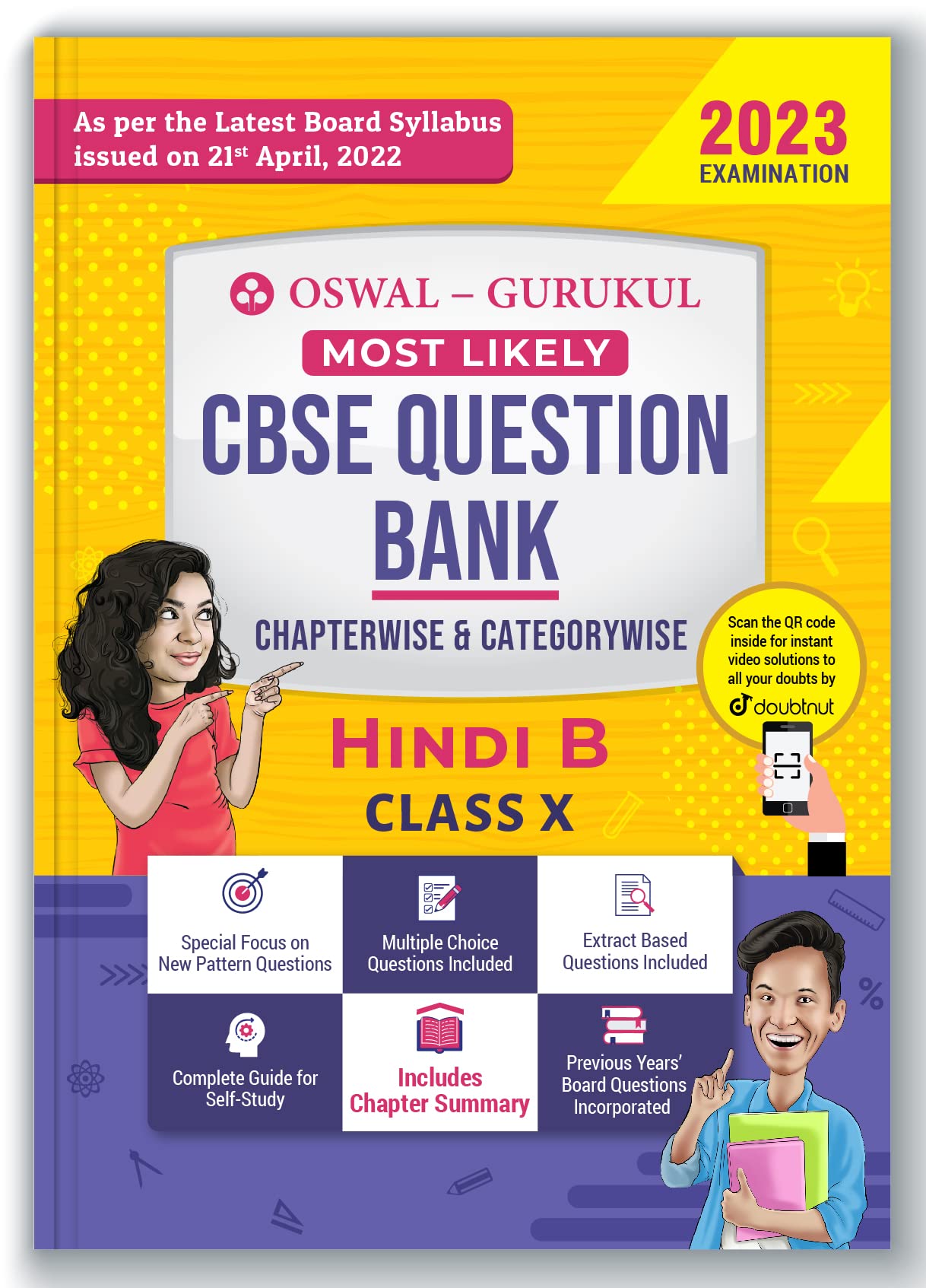 Oswal - Gurukul Hindi-B Most Likely CBSE Question Bank for Class 10 Exam 2023 - Chapterwise & Categorywise, New Paper Pattern (MCQs, Extract Based, Previous Years' Board Qs), Complete Study Guide Paperback – 23 April 2022