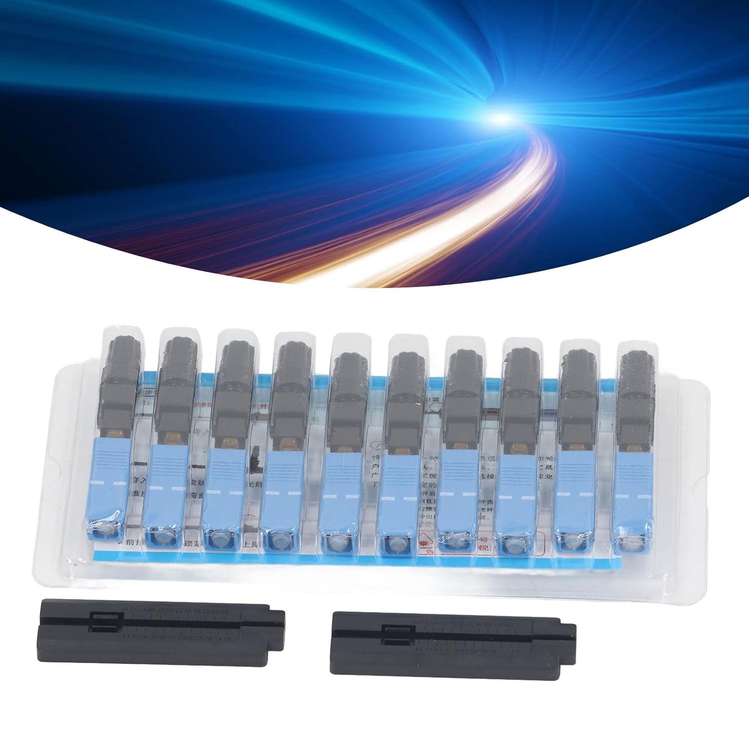 Fiber Optic Connector（连接器）、Coupling（联轴器）, 100Pcs Fiber Optic Connector Kit Quick Embedded Type Fast Cold （连接器）、Coupling（联轴器） for, ElectronicCable