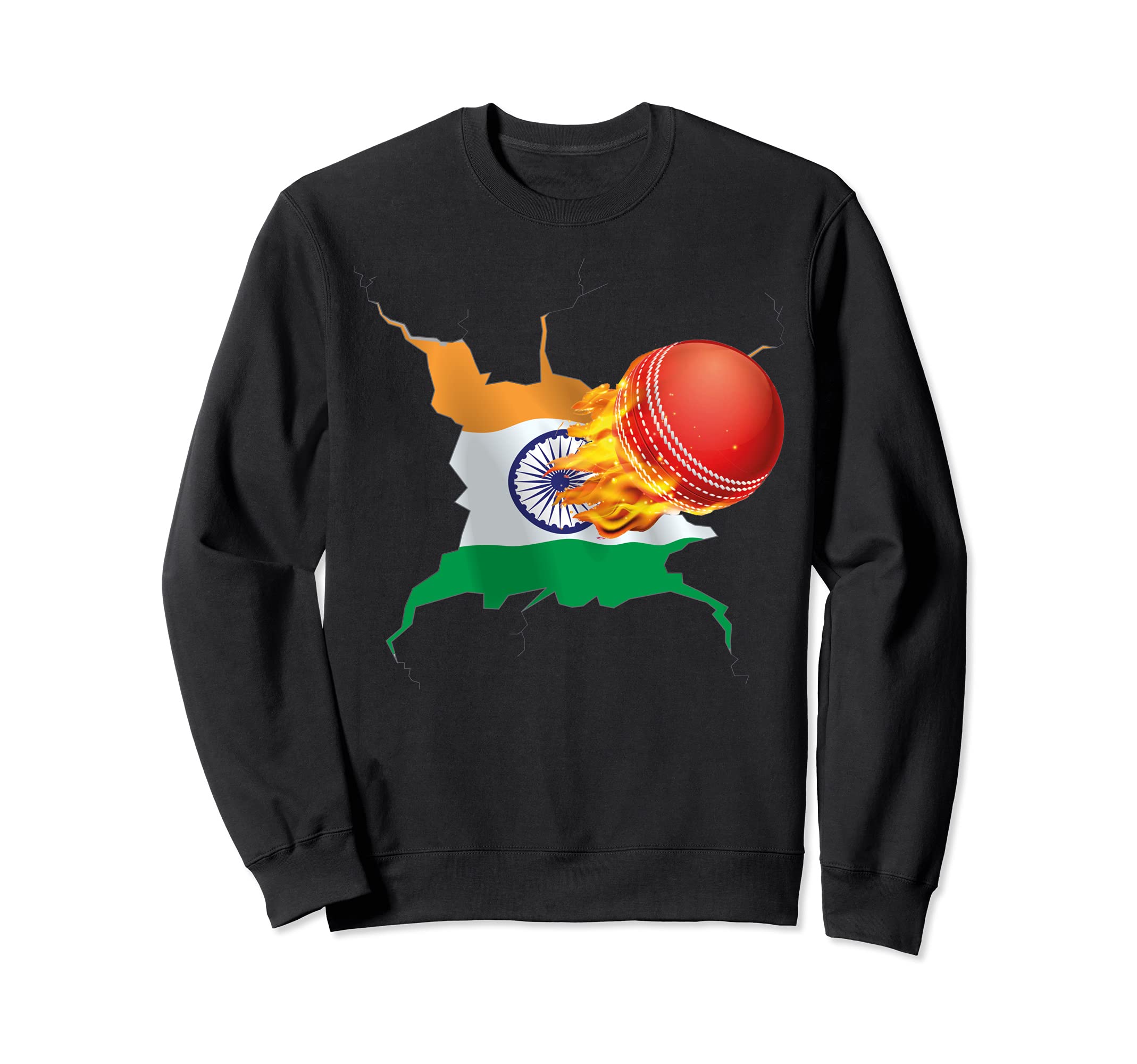 Indian Cricket Fan, India Cricket ball Sweatshirt, Black