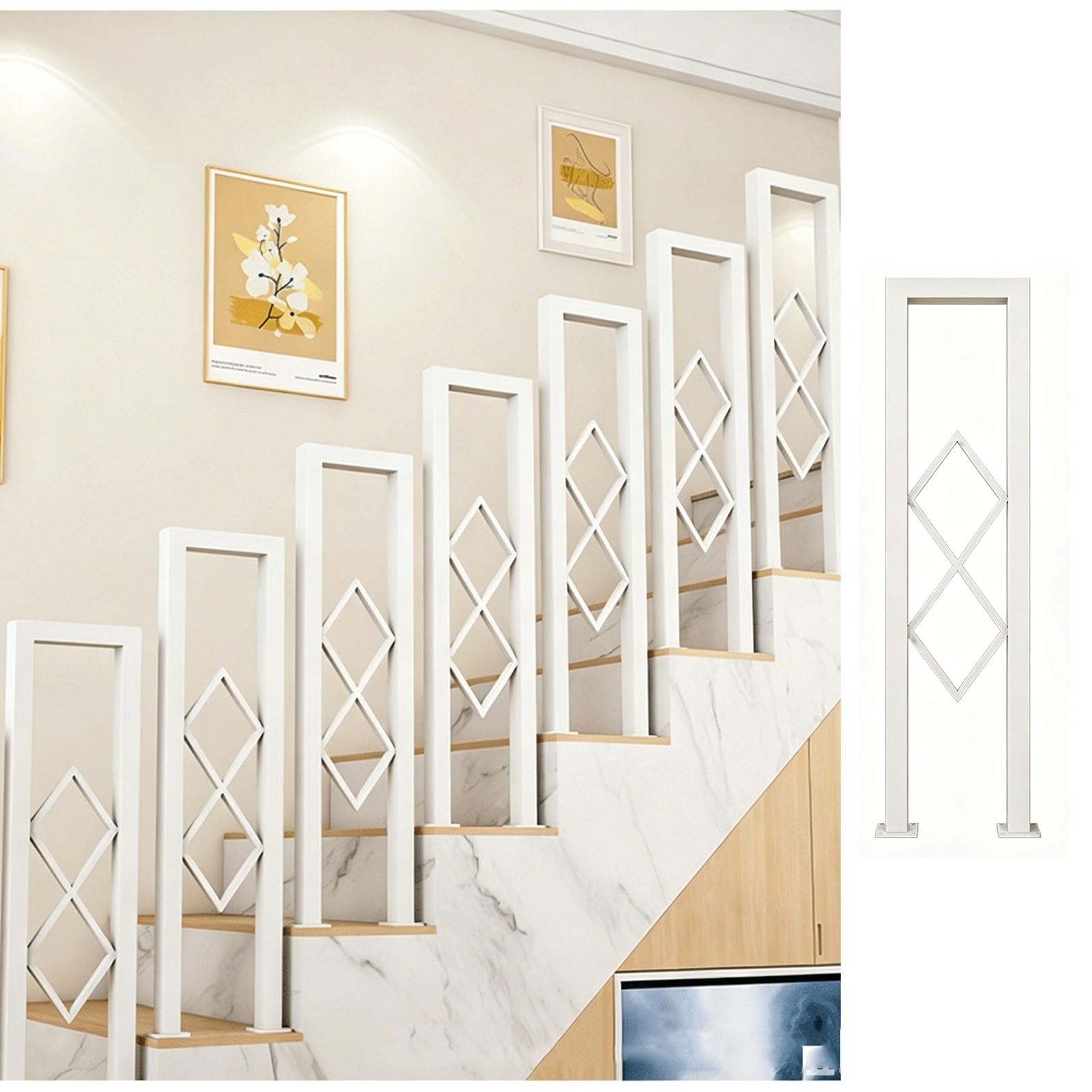 TBATM U-Shaped Iron Stair Railing Post, Handrails