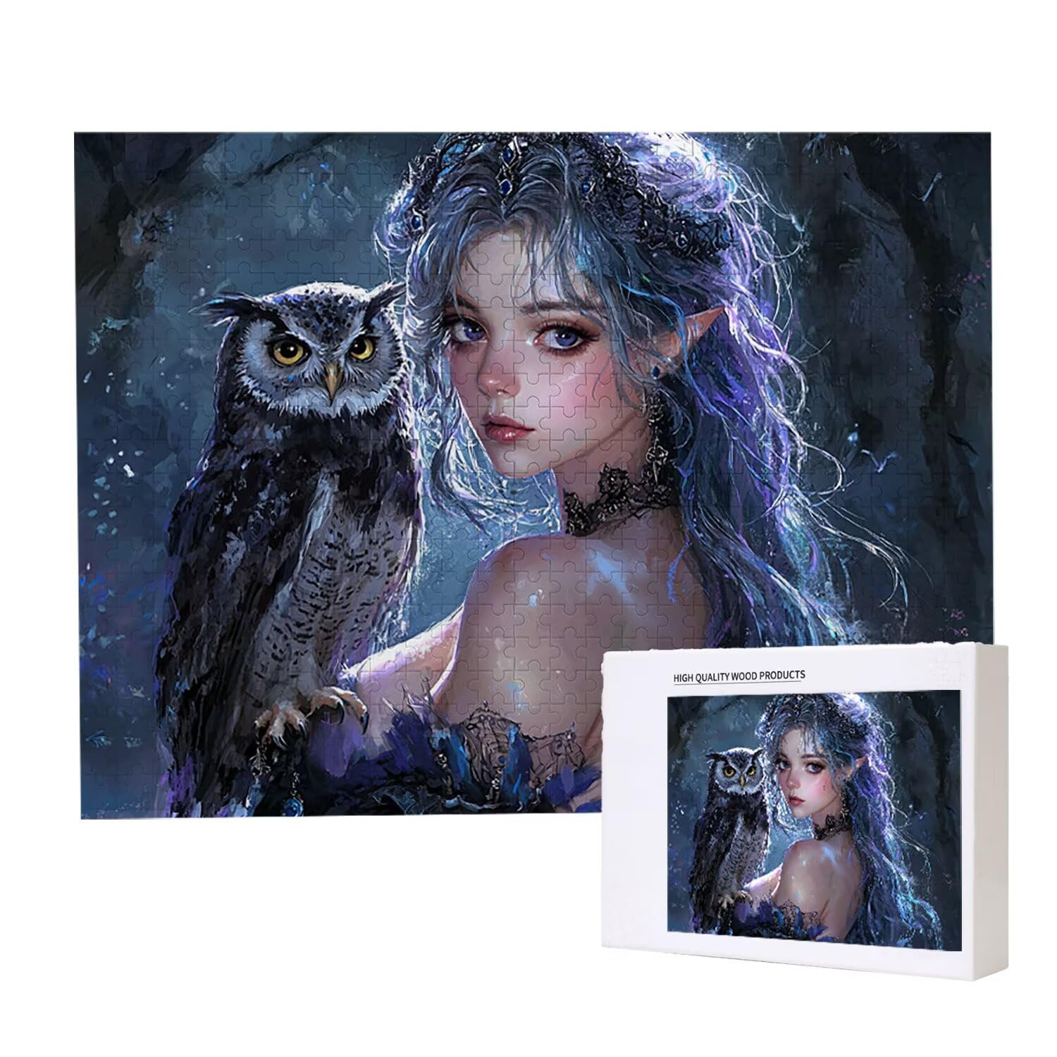Puzzle 156 x 105 cm, 5000 sztuk puzzli dla dorosłych, prezent rocznicowy, prezent świąteczny, dekoracja domu, zapobieganie zwyrodnieniu mózgu u osób starszych (sowa kobieta) w-549