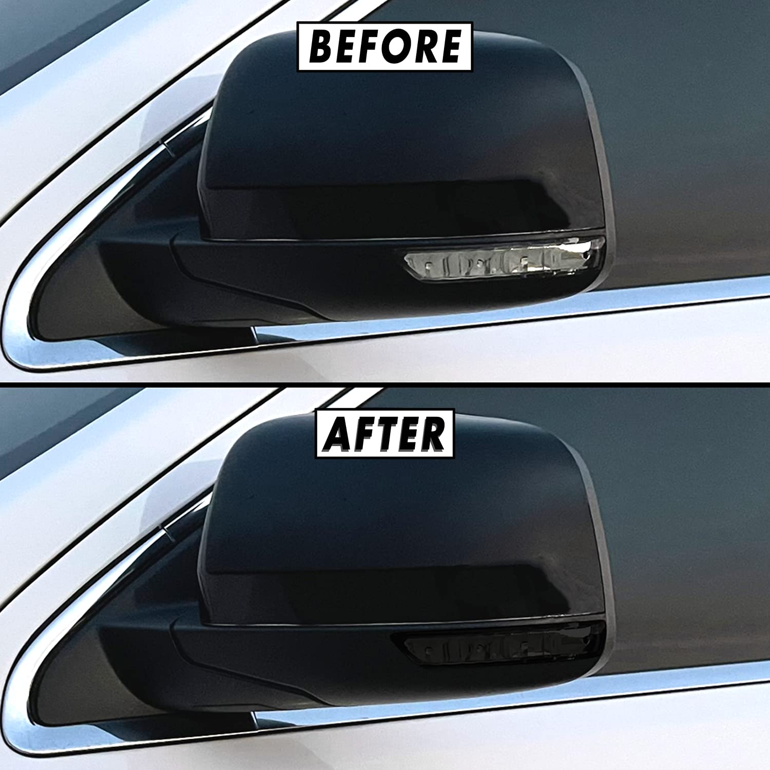 SlickMod PreCut Vinyl Smoke Tint for 2014-2021 Jeep Grand Cherokee Side Mirror (5. Mirror Signal, 20% Dark Smoke)