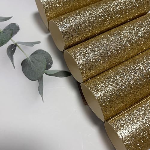 Miniatura 3 de 10 hojas de cartulina con purpurina de oro rosa, papel brillante de una sola cara de 8.5 x 11 pulgadas, papel de manualidades con purpurina gruesa