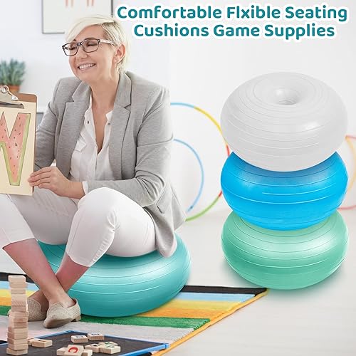 Miniatura 5 de 6 piezas de asientos flexibles para aula, sillas de pelota de yoga elementales para niños, silla inflable de yoga, silla de oficina, entrenador de