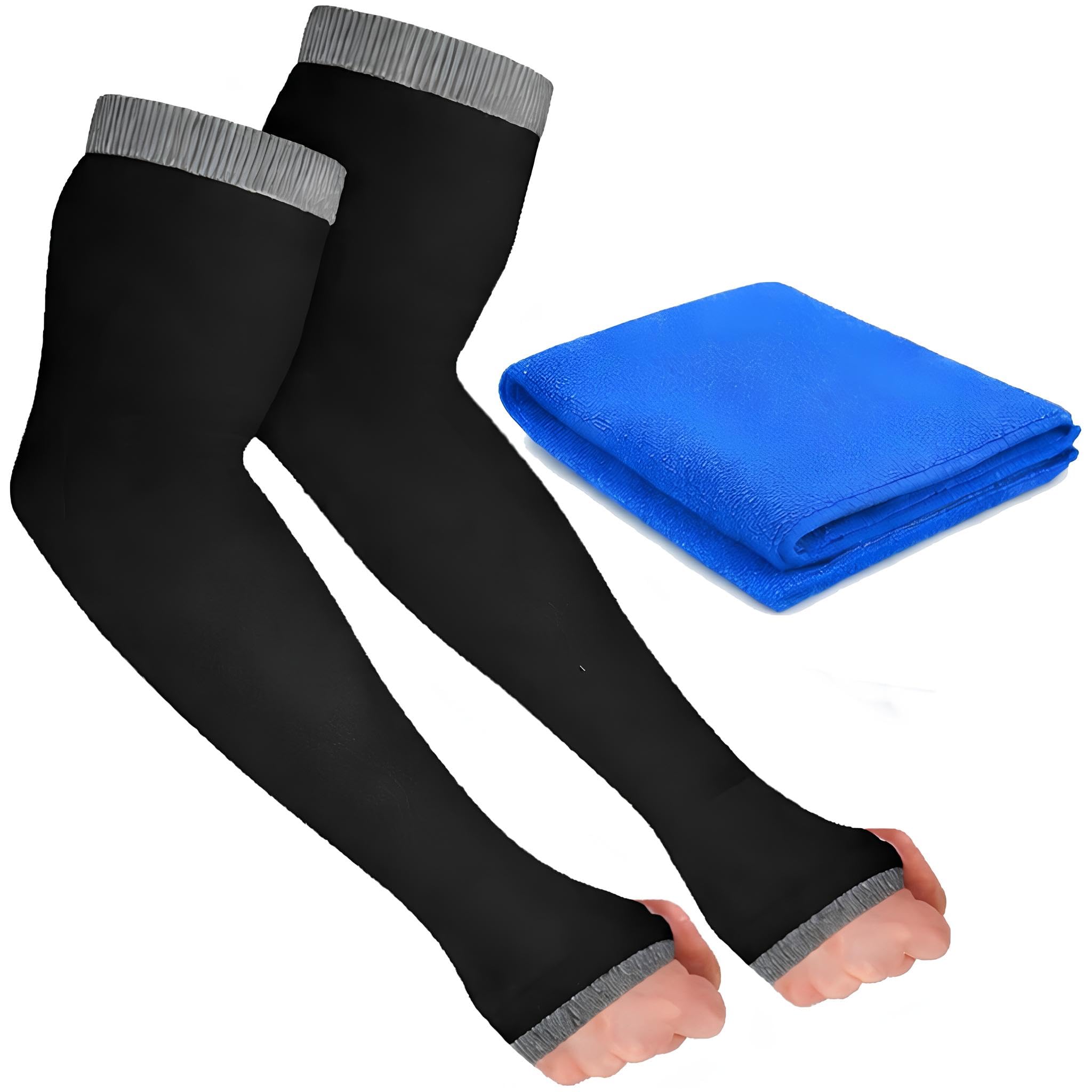 AutokraftZ Arm Sleeves with UV Protection and Mirco Fiber | Sun Protection UPF 50 | Breatheable Sleeves for Cricket Cycling Golf Outdoor Sports for Men & Women | Arm Sleeves Sports and Summer Gloves