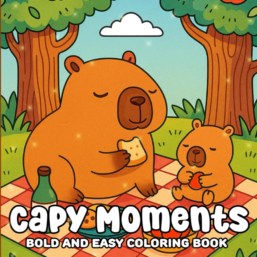 Capy Moments Bold and Easy Coloring Book: Stress-Relief Coloring with Cute Capy Characters (G&G Bold & Easy Coloring Books)