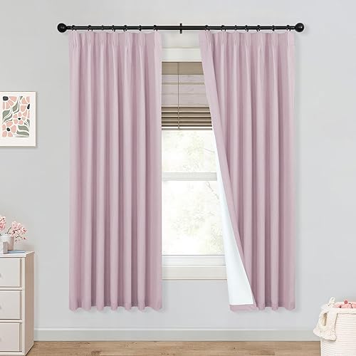 Miniatura 15 de Mrs.Naturall Cortinas Opacas Beige Crema de 96 Pulgadas de Largo Juego de 2 Paneles, 8 Pies 8 Pies Cortinas Plisadas Pinzadas Oscurecedoras de Beige