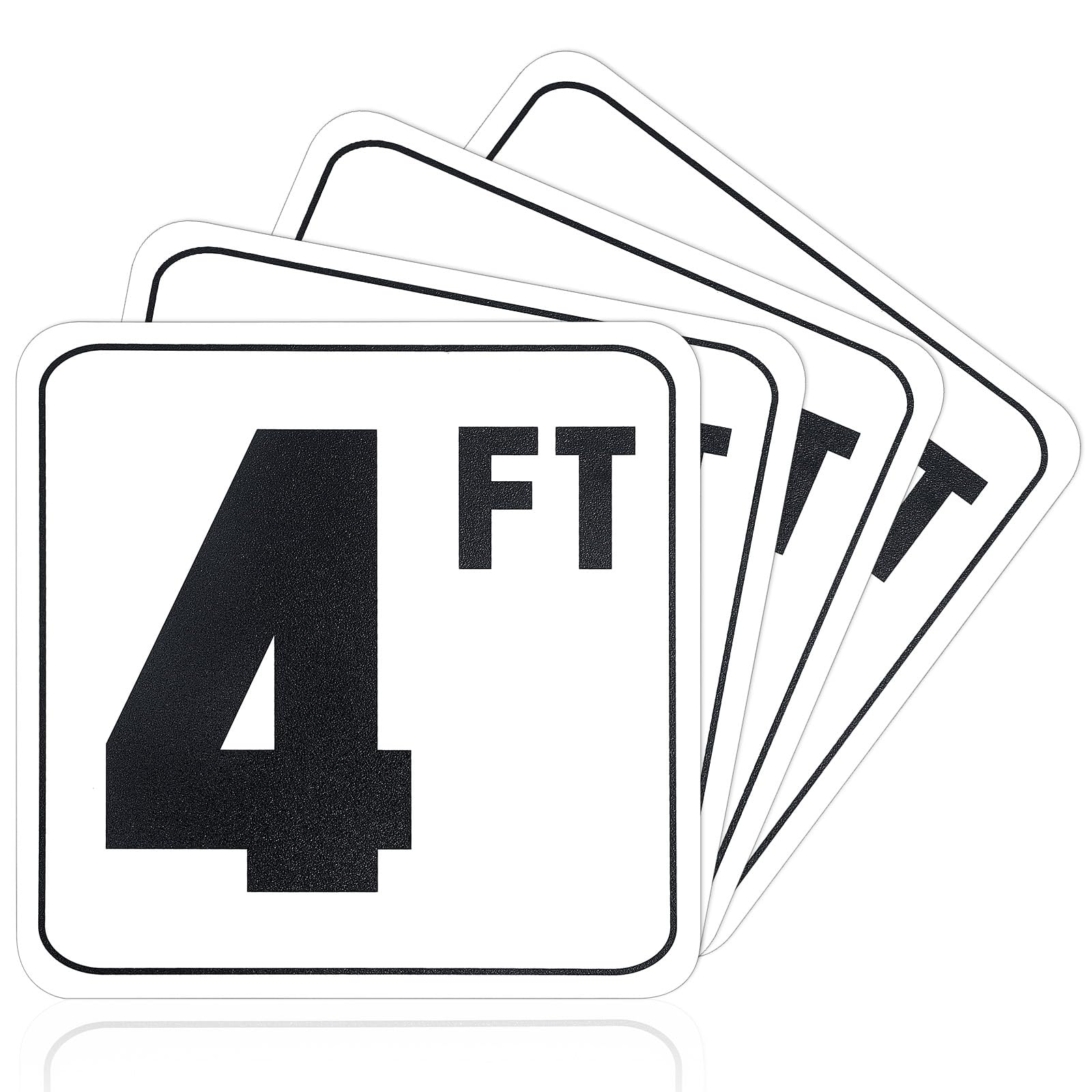Jutom 4 Pcs 4 FT Pool Depth Markers 6 x 6 Inches Vinyl Adhesive Pool Stickers Swimming Number Markers Safety Signage for Decks