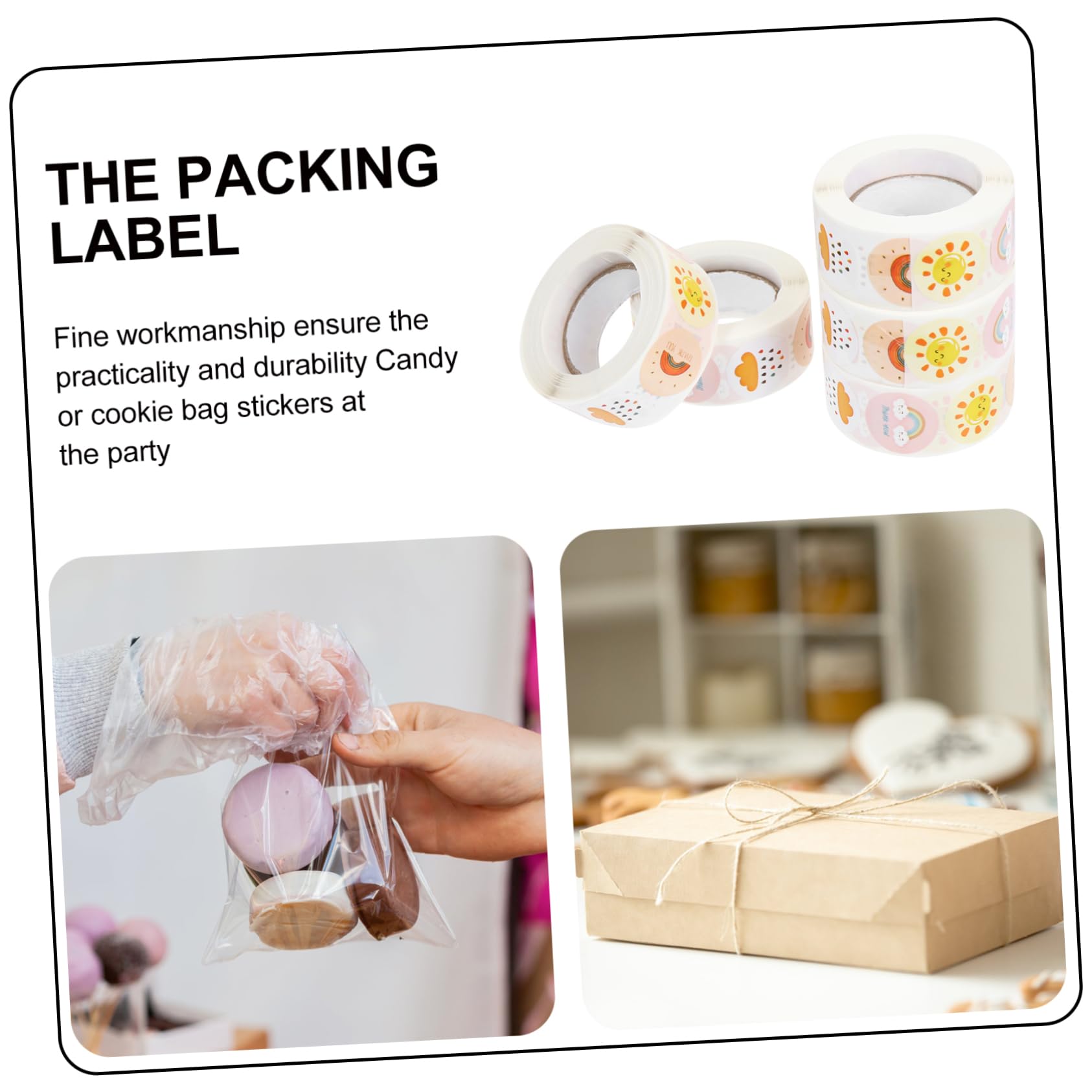 VILLCASE 20rotoli Adesivi Decorativi Per Confezioni Etichette Autoadesive Stickers Per Compleanni e Facili Applicare