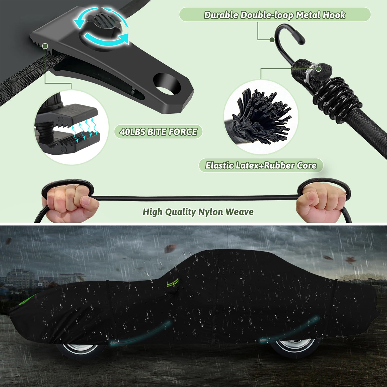 Car Covers for 1968-1982 Corvette C3 6 Layers 210T Waterproof All Weather Sun UV Rain Snow Outdoor Windproof — view 6