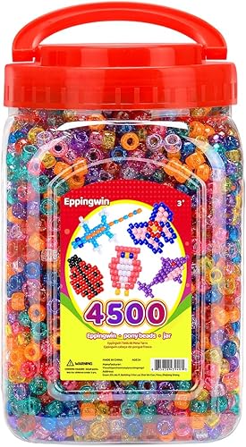 Miniatura 1 de Cuentas de poni grandes al por mayor de 2.5 libras (0.236 x 0.354 in), cuentas de poni con purpurina de fácil almacenamiento a granel, más de 4500