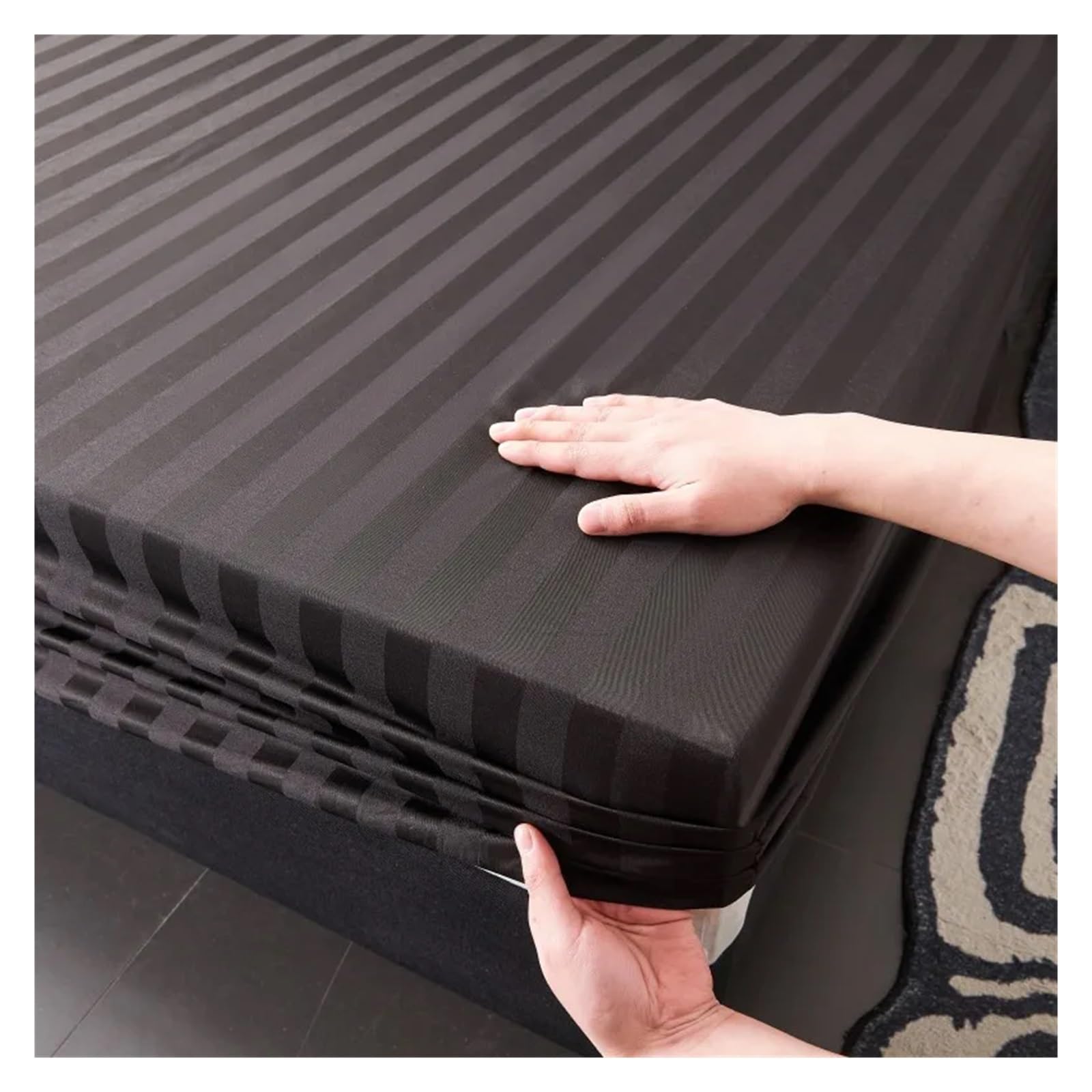 Wasserdichter Matratzenbezug Glattes Bettlaken, hautfreundliches Spannbettlaken, Sommerbettbezug, Einzel-/Queen-/Kingsize-Bettwäsche(Color03,180x200cm 3pcs Set)