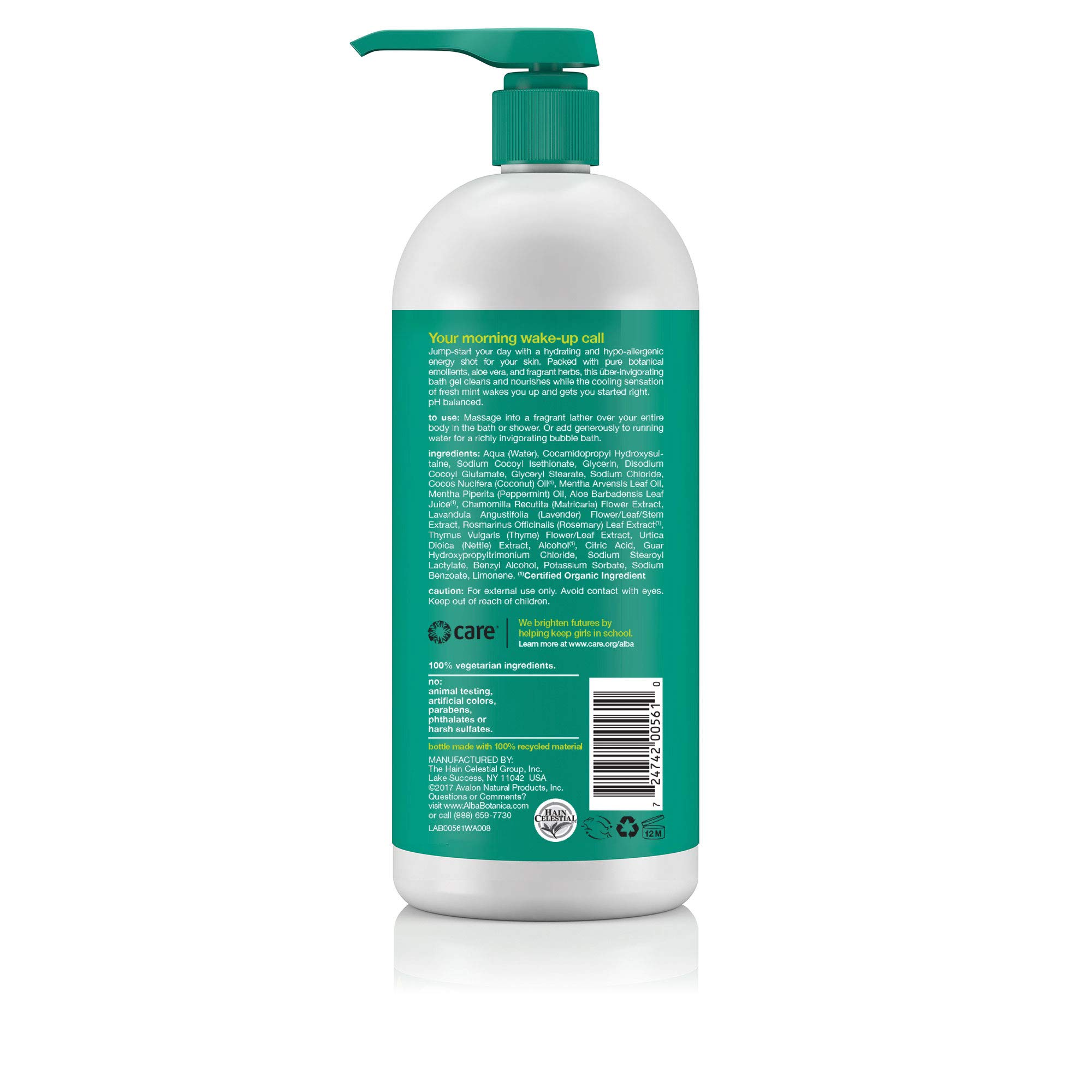 Alba Botanica Very Emollient Sparkling Mint Bath & Shower Gel 32 Oz Bottle - View #2
