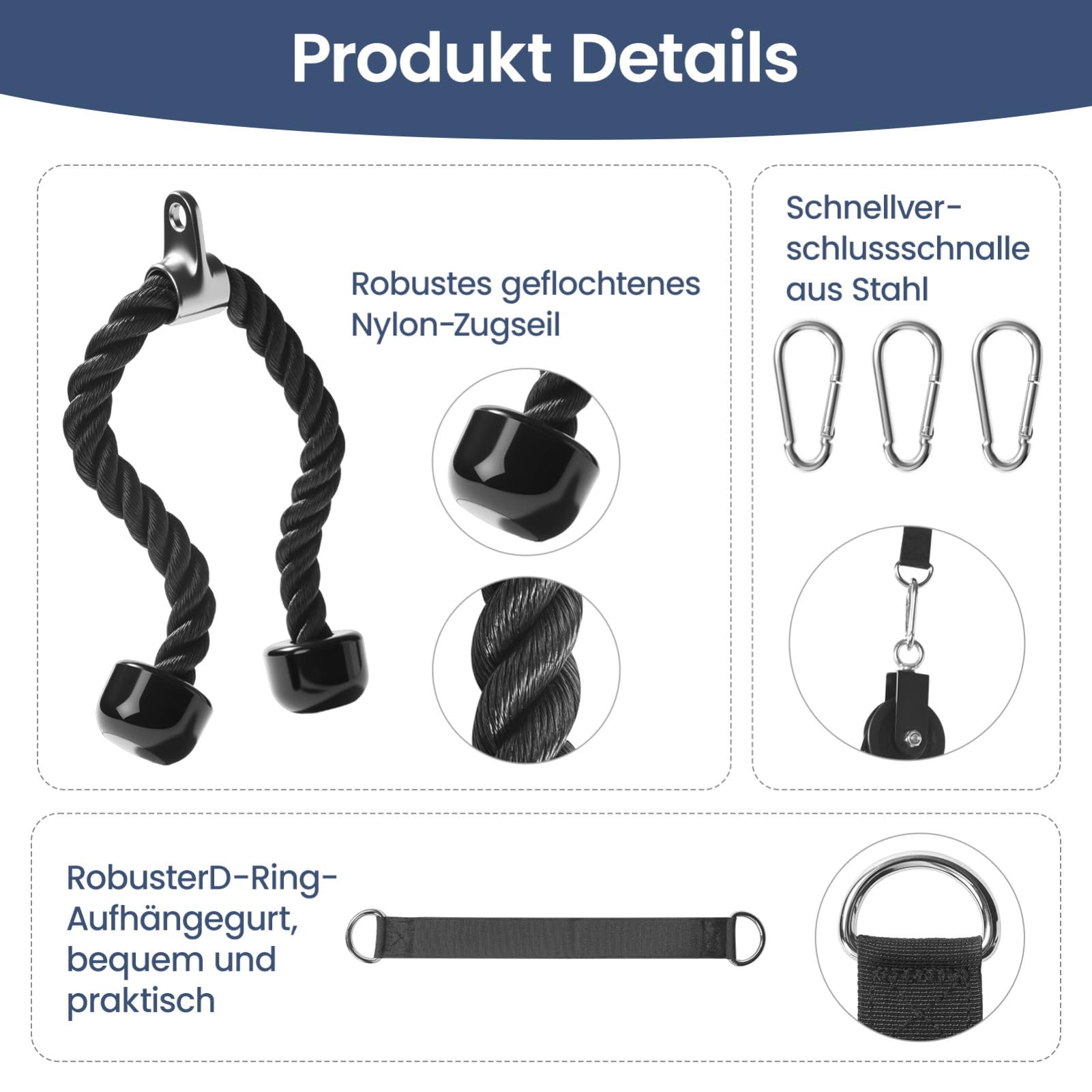 Trintion Fitness Latzug Gym Kabelzug Unterarmtrainer Pull Down und Lift Pulley Machine Attachment für Ganzkörpertraining Krafttrainingsgerät für Arme Rücken Schultern