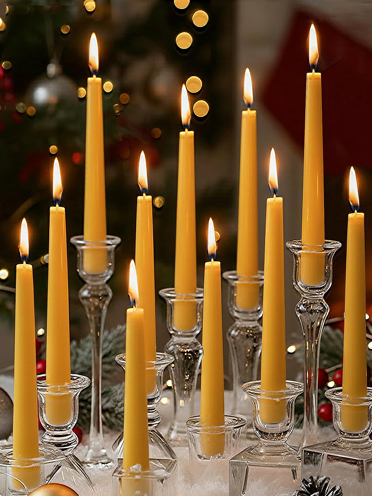 View 1 of 48pcs Beeswax Taper Candles, 7 Hours Burning Beeswax Candles for Home Handmade Meditation Candle, Natural Bees Wax Candle Sticks Dripless & Smokeless for Prayer