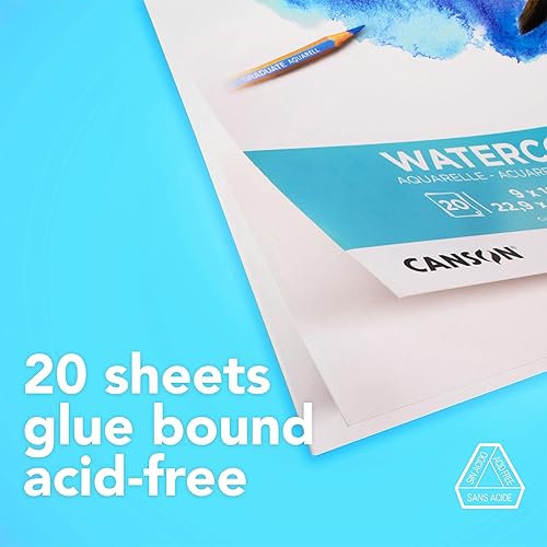 Miniatura 3 de Canson Bloc de acuarela graduado, plegable, 5.5 x 8.5 pulgadas, 20 hojas  Papel de artista para adultos y estudiantes, pintura, gouache, medios