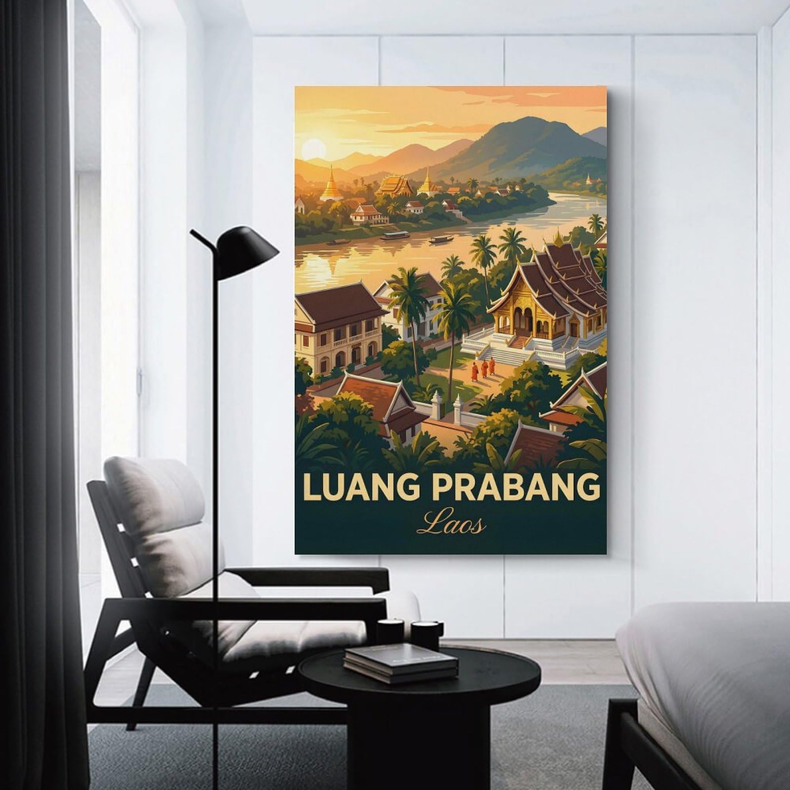 Junmoney Luang Prabang, Laos Travel Home Decor Wall Art, 12x18inch(30x45cm), for Living Room, Bedroom Or Home Office, Home Decor Gift with Stylish Appeal