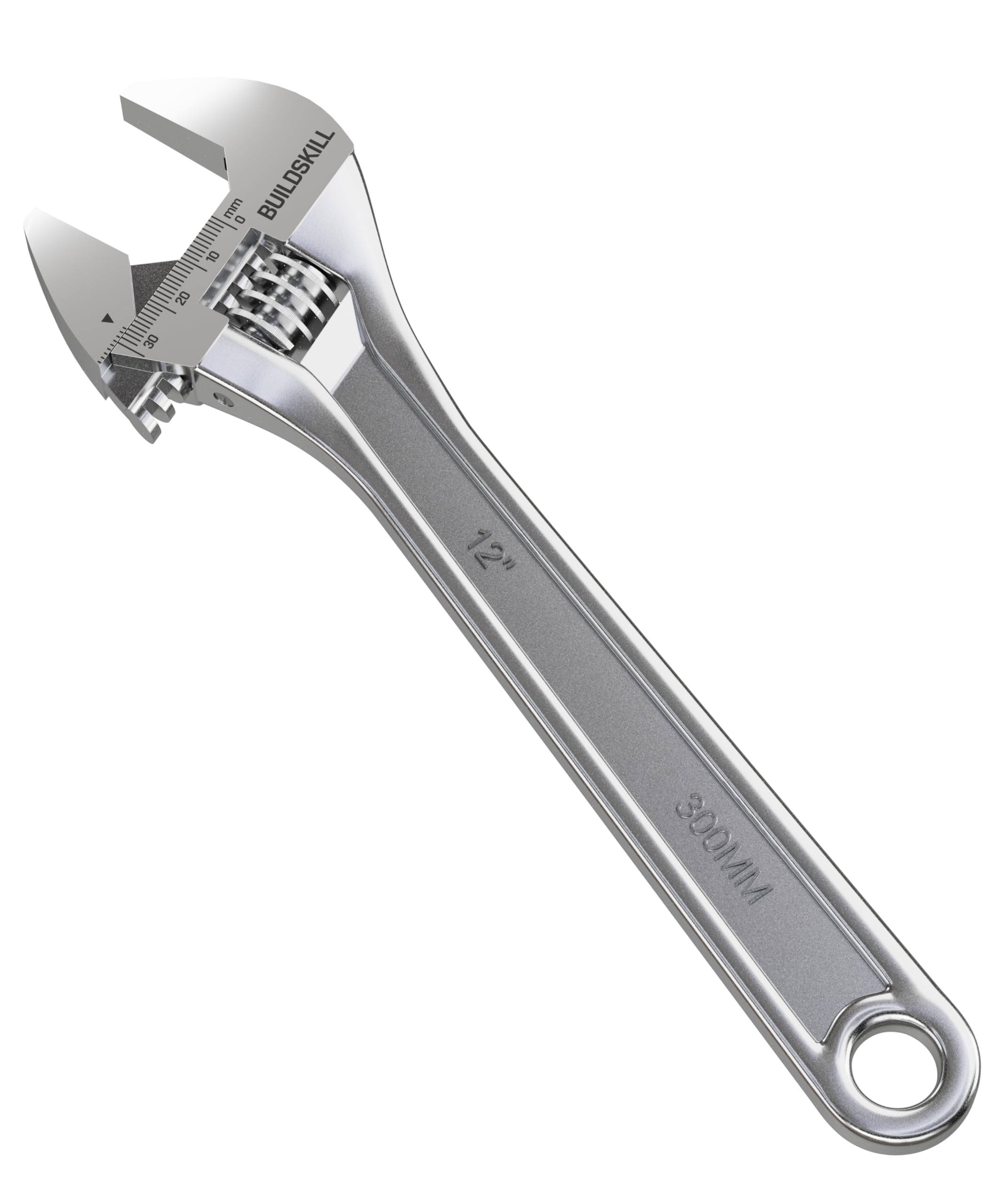 BUILDSKILL 12" 300mm Adjustable wrench | Chrome vanadium steel | Professional & home use | Single sided | Rust resistant plumbing tools | Adjustable spanner with lasered scale (6 months warranty)-picture-29
