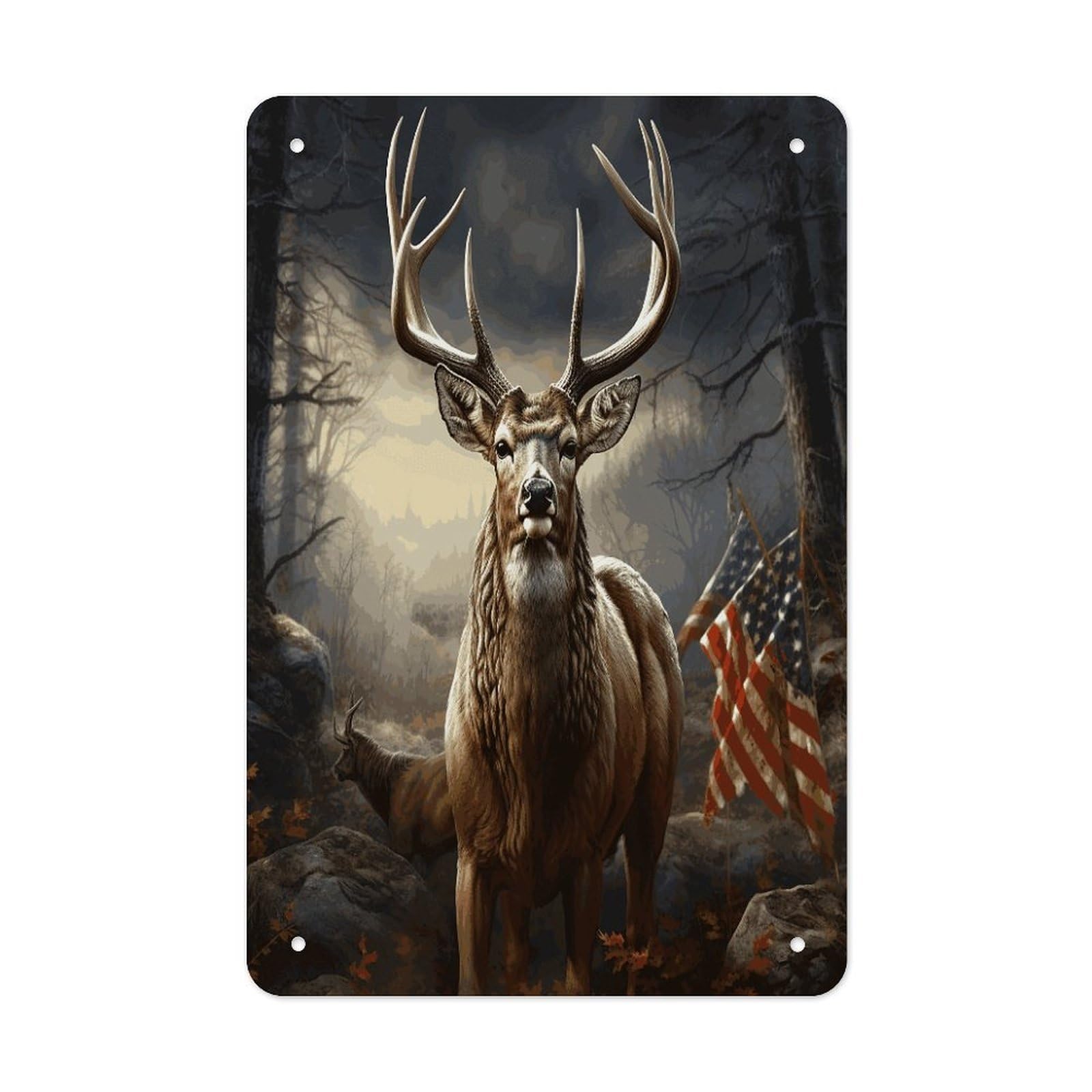 Deer Hunting Season Metal Tin Sign Funny Vintage Metal Signs Metal Art Poster Man Cave Decor Retro Tin Sign for Home Office Kitchen Bar Cafe Garden Wall Decor 11.8 X 7.9 Inch
