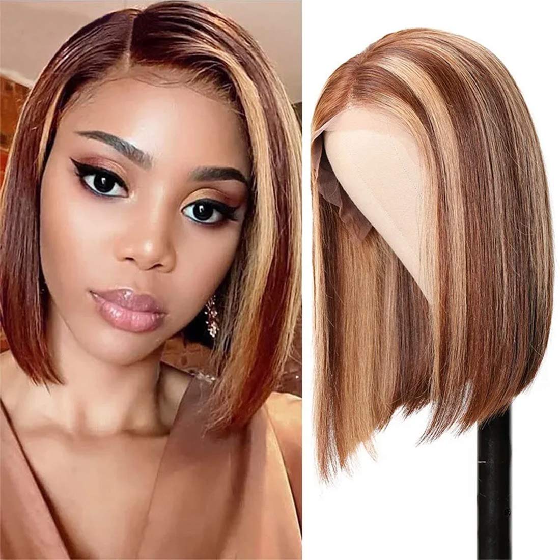 brown front lace wig