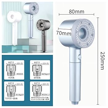 高圧シャワーヘッド節水ファインウォーターフロー　ブルー　青 高圧シャワーヘッド節水ファインウォーターフロー ブルー 青