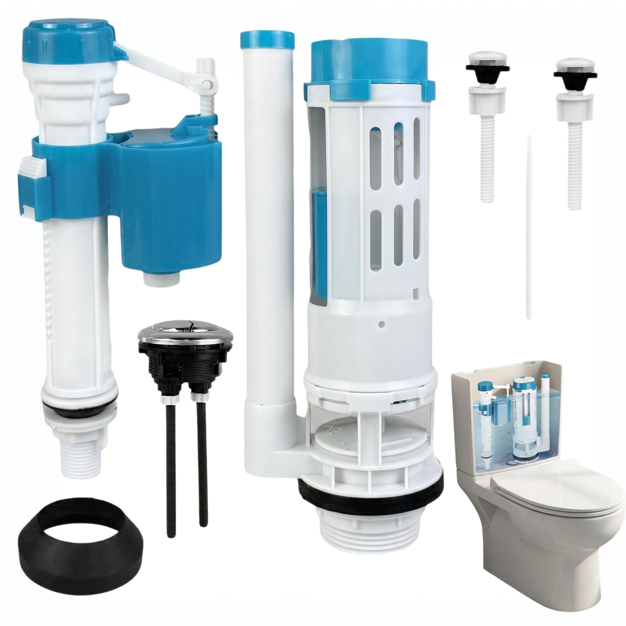 Toilet Flush System Replacement, Toilet Cistern Flush Parts