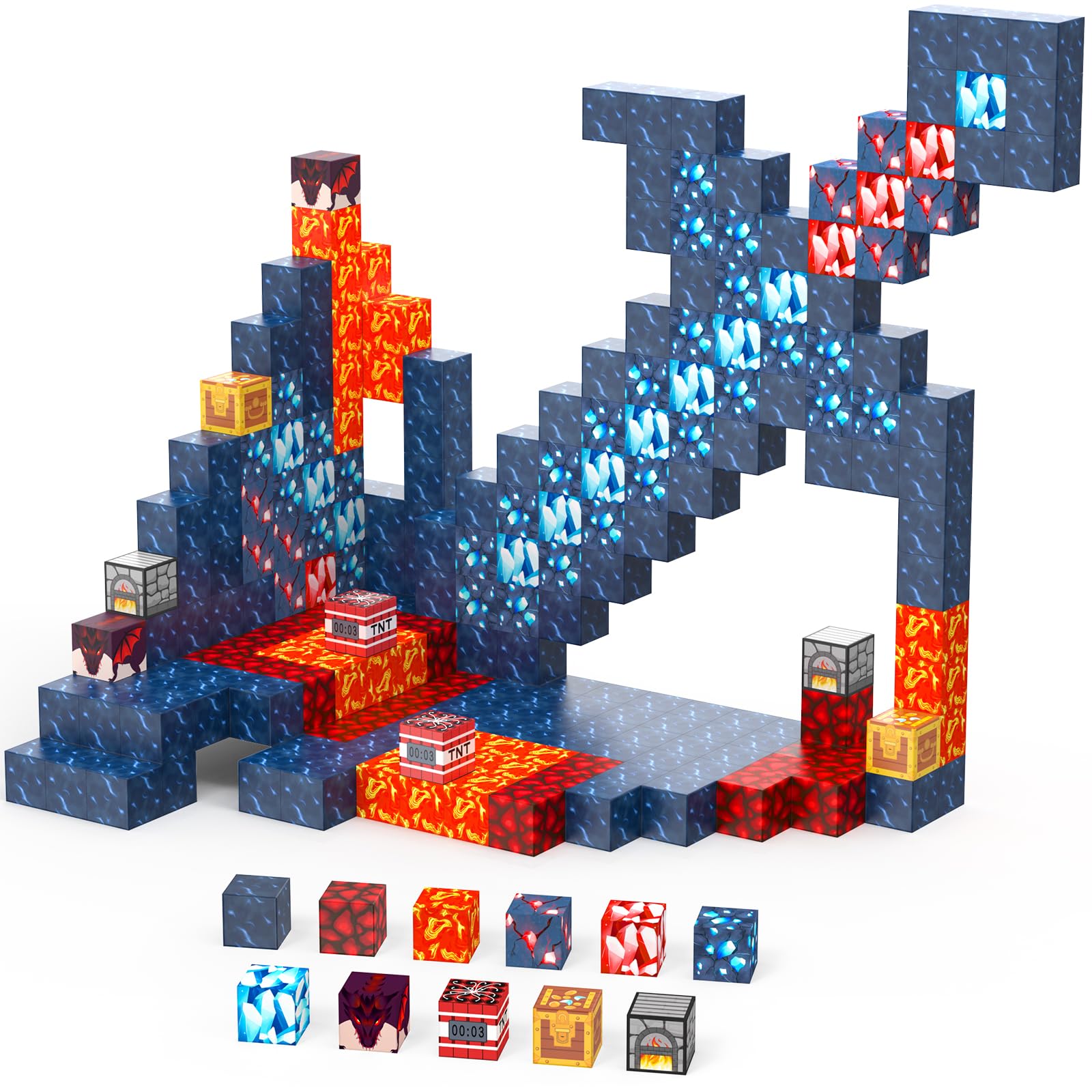 Magnetic Blocks Toys for Kids age 5-7 6-8 8-10, STEM Montessori Stacking Building Toys for Toddlers Construction Fidget Cubes Sensory Toy for Boys & Girls