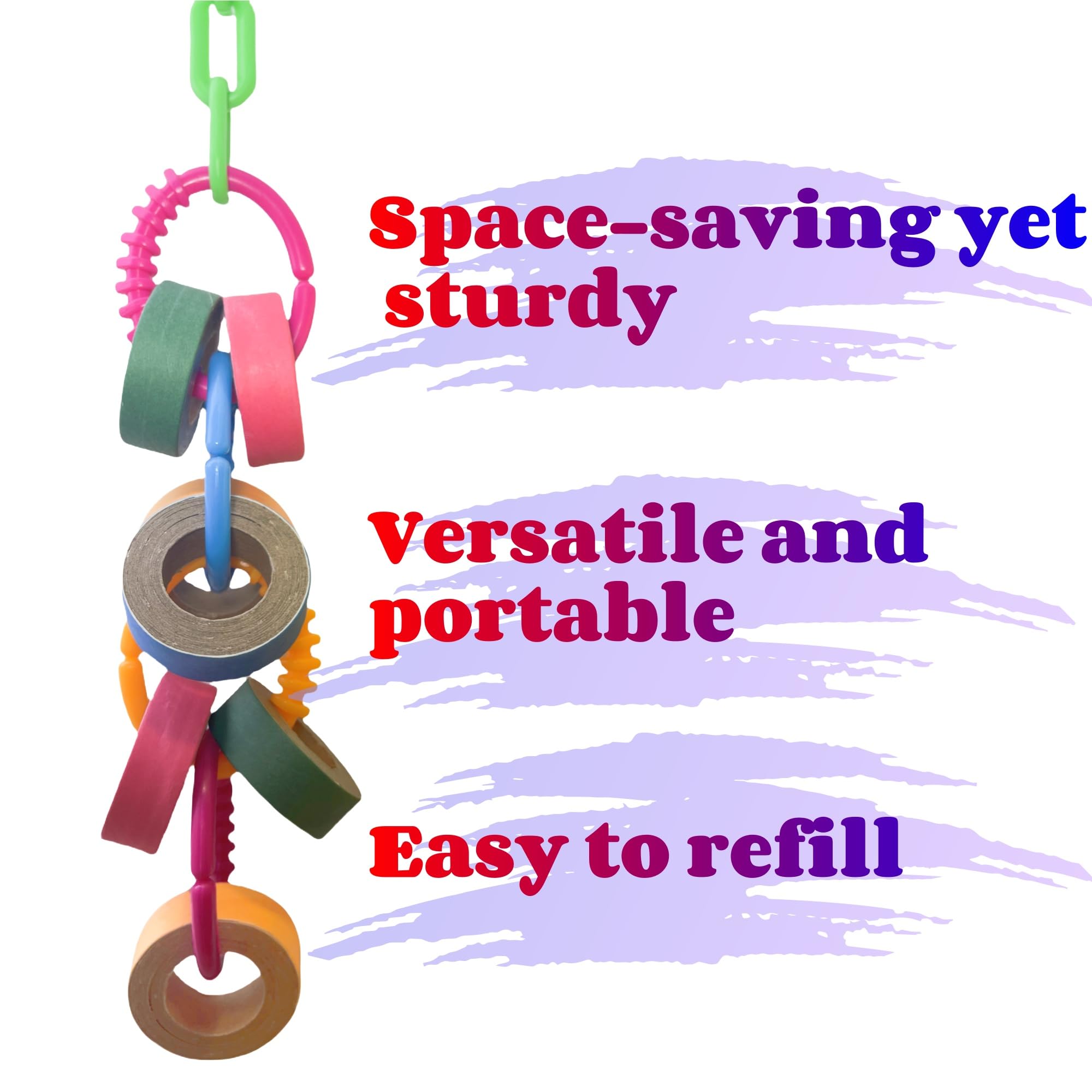 Bird Toys for Large & Medium Parrot Shredding Foraging Chewing Cardboard Bagles Hanging Toy 2PCS Bird Cage Accessories for Amazons Mini Macaws African Greys Cockatoos Eclectus Senegal Green - image 3