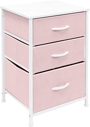 Sorbus Organizador de almacenamiento para mesita de noche con 3 cajones, para niños y niñas, mueble de almacenamiento para ropa, organización de