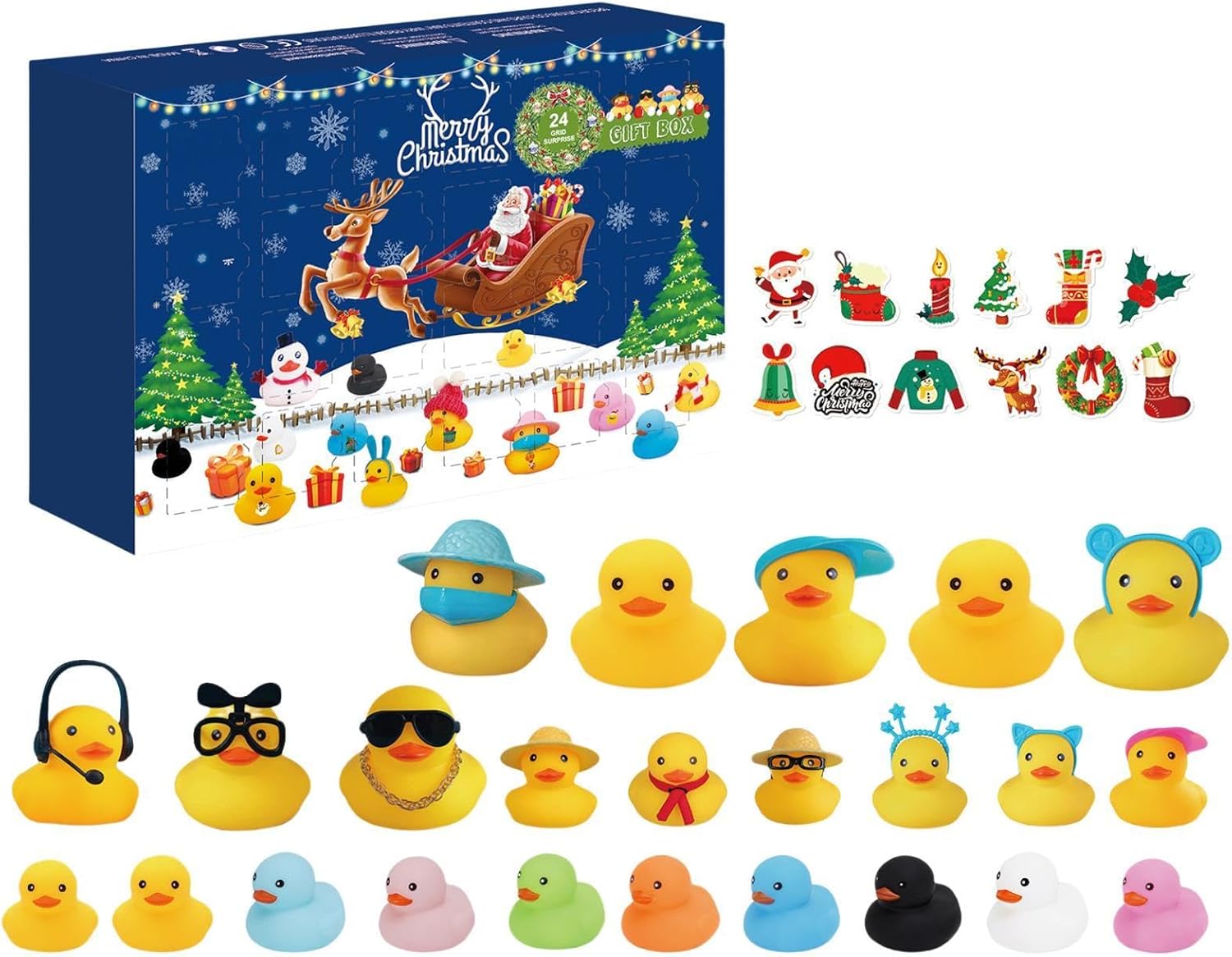 Rubber Duck Advent Calendar 2024 Kids, 24 Piece Bath Ducks Christmas Rubber Duck Advent Calendar 2024 Kids, 24 Piece Bath Ducks Christmas