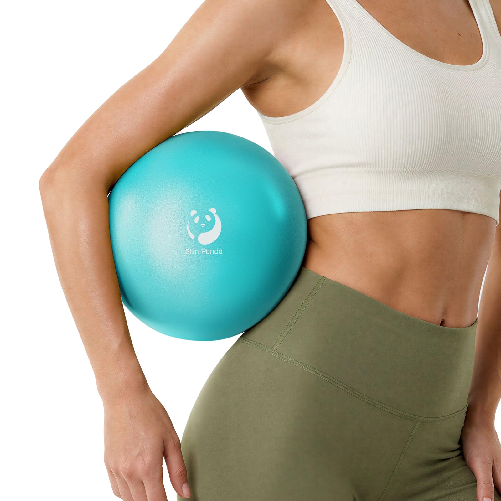 Slim Panda Ballon Pilates Petite,23 cm Anti-Slip Ballon de Gymnastique avec Paille de Gonflage,Soft Yoga Ball Équilibre pour Seniors Thérapie,Fitness,Entraînement à l'équilibre