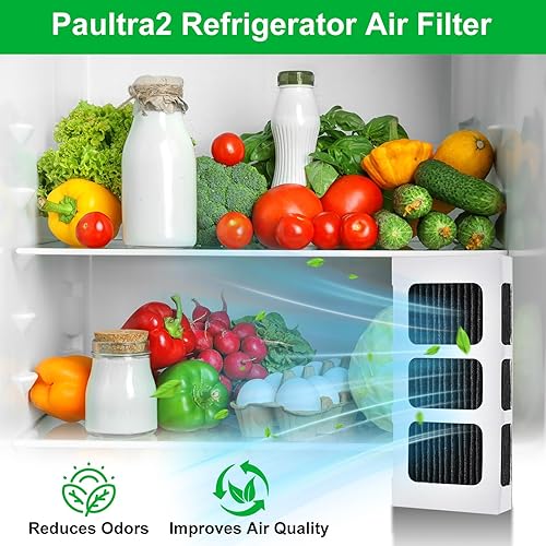 Miniatura 3 de Paquete de 6 filtros de aire para refrigerador Paultra2, compatible con Frigidaire Pure Air Ultra 2, Pure Air Ultra II, filtro de aire para