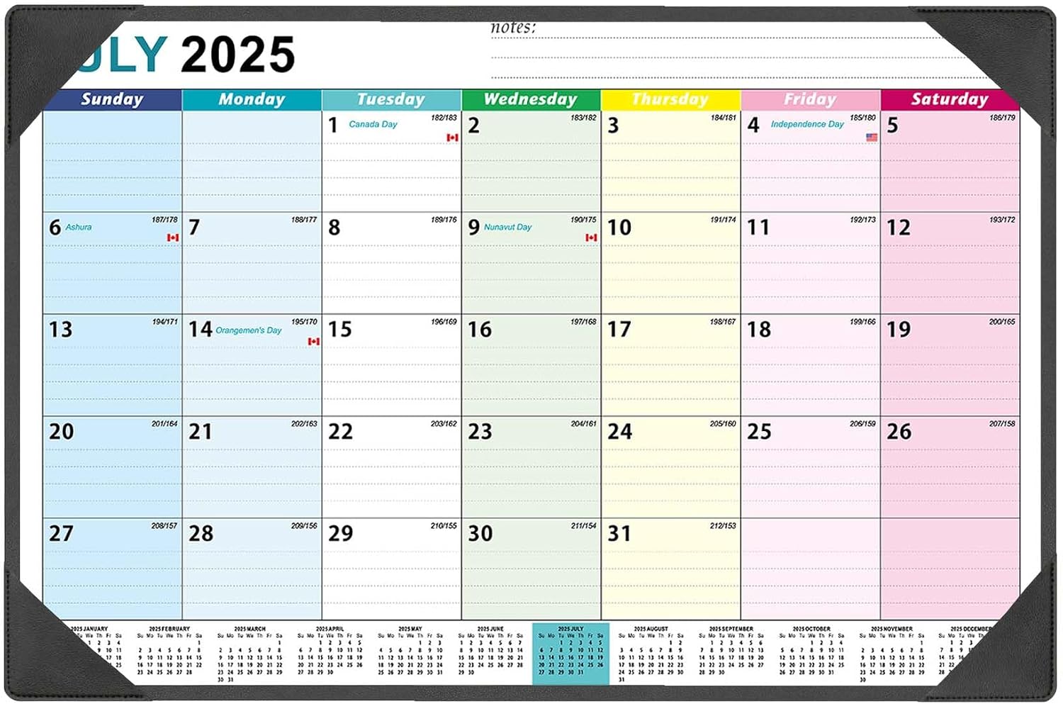 Large Desk Calendar 20252026 17'' X 22'' with Desktop Mat